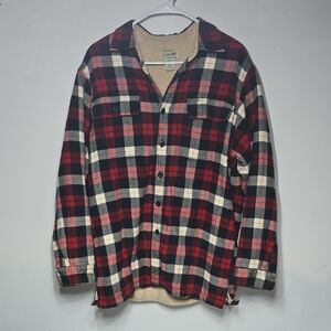 Red and Black Plaid Fleece Lined Flannel Shirt
